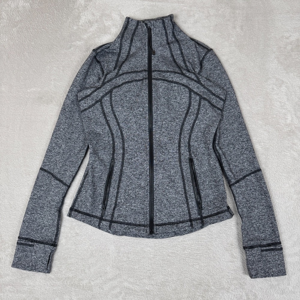 Lululemon Define Jacket Womens 8 Gray Preowned Luminesce Splatter Activewear‎